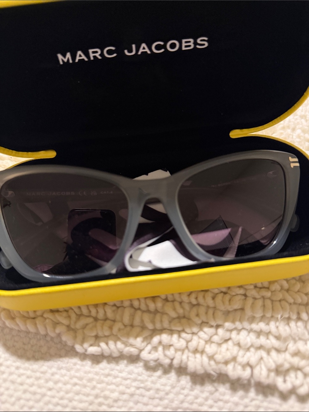 Marc Jacobs Matte Gray Sunglasses with Dark Lenses